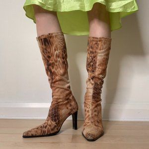 Leopard print sock boots made in Italy